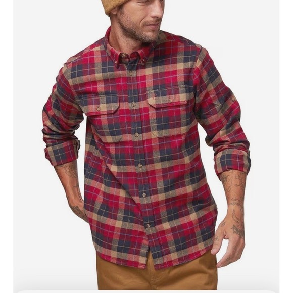 Fjallraven Other - Fjallraven Singi Heavy Flannel Shirt Mens Large Red Plaid Regular Fit Outdoor